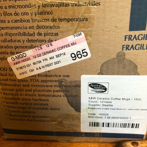 A & W MUG - 12 oz - CERAMIC - RARE DESIGN - BRAND NEW - 4” tall x 3” wide - Picture 13 of 13